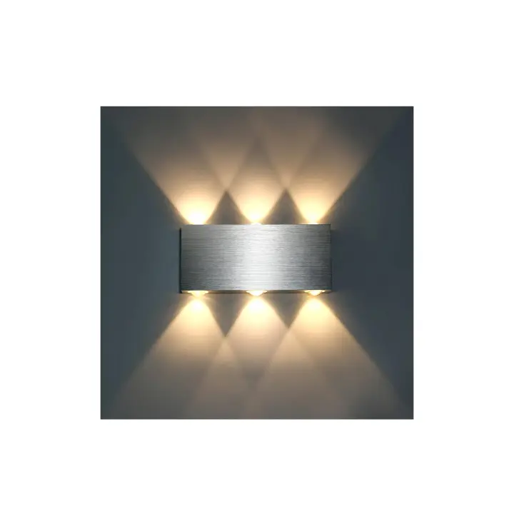 Luz LED de pared 18W lámpara de pared Modern interior Cuadrado Arriba Abajo iluminación de Aluminio Decoración Luz para dormitorio Oficina Cama pasillo Sala de estar Hotel Bar Blanco caliente [CLASE DE Energía E] - 1