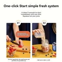 Extractor de Jugo USB Portátil.Recargable · 2 tazas incluidas · 6 cuchillas.Licuado rápido y silencioso · Tapa deportiva.Ideal para viajes, cocina y regalos. - details 3