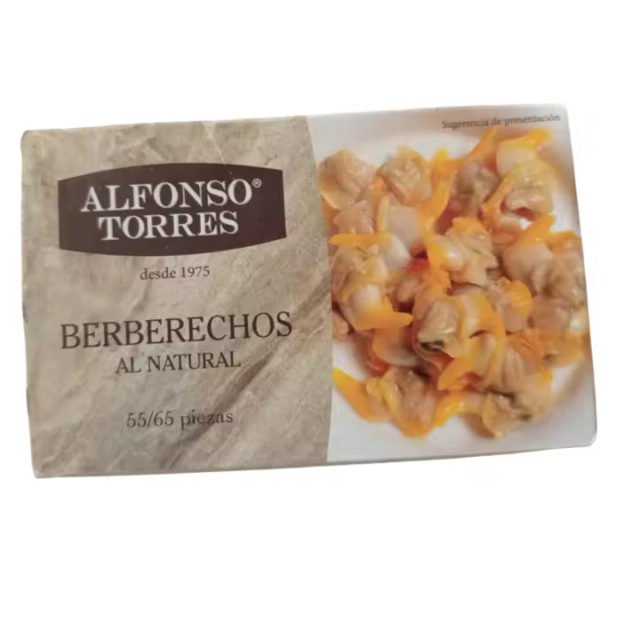 Berberechos al natural 55/65 Alfonso Torres - Lata de 111g - Conservas de pescado en lata - 1