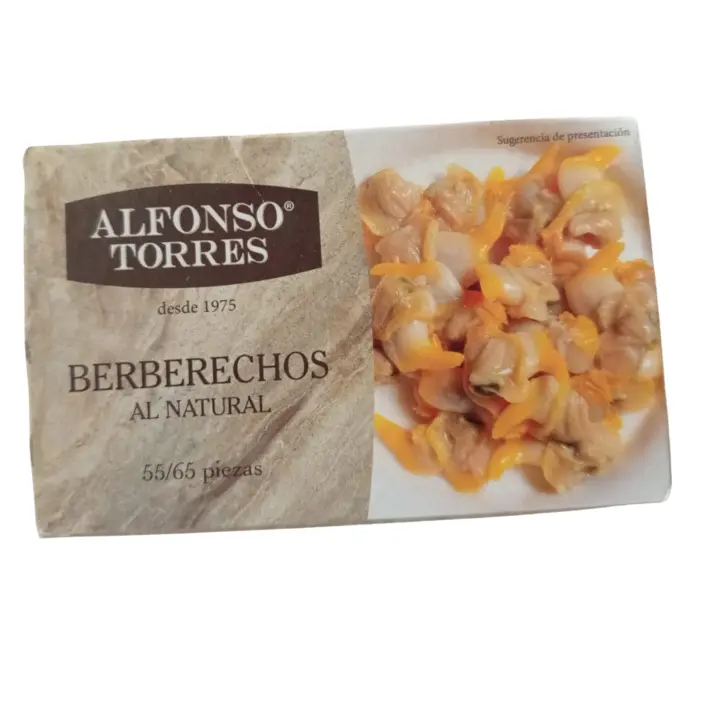 Berberechos al natural 55/65 Alfonso Torres - Lata de 111g - Conservas de pescado en lata - 1