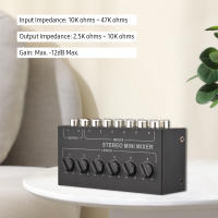 Mini Mezclador Estéreo De 6 Canales Pasivo RCA Portátil Distribuidor De Audio 6 in 2 out Control De Volumen Sin Batería Requerida - details 2