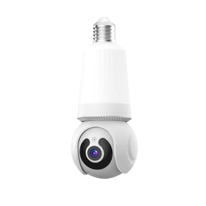 Cámara De Seguridad LED IP WiFi 8MP Con Soporte E27 Vigilancia Nocturna Zoom 10x Audio Bidireccional Monitoreo Automático PTZ - 1