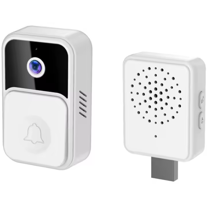 Timbre con vídeo inalámbrico inteligente, timbre con audio inteligente, timbre electrónico portátil, carga de intercomunicador de voz variable, blanco - 1