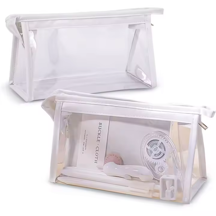 2 Piezas Bolsas de Cosméticos Transparentes, Bolsas de Maquillaje Impermeables Transparentes, Bolsas de Viaje de PVC, Estuches Transparentes para Cosméticos, Organizadores Estacionarios - 1