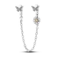 Cadena De Seguridad Platinada De Plata Con Bolas Para Pulsera Original Joyería Hecha a Medida Clip De Estopilla Charm Adecuado Para Joyería - details 18