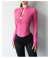 Nueva Chaqueta De Yoga Para Mujeres 2023 Deportiva Ajustada Con Cremallera Prenda De Fitness Para Modelar El Cuerpo Ropa De Yoga Con Capucha - details 13