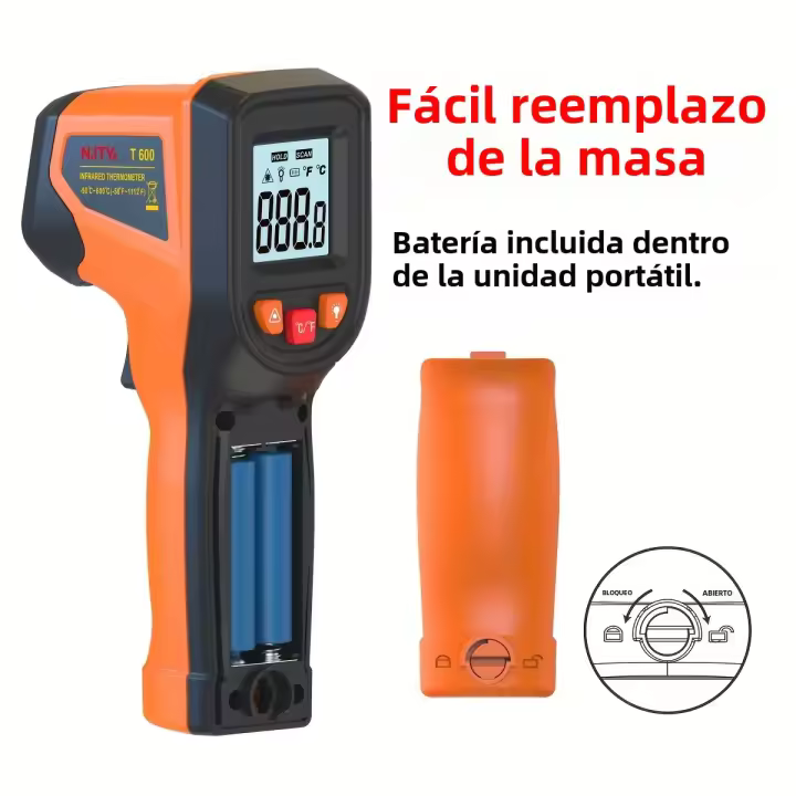 Gancho De Temperatura Infrarroja Para Cocina Y Grill Termómetro Digital Portátil Para Horno De Pizza Y Motor Material Plástico - 1