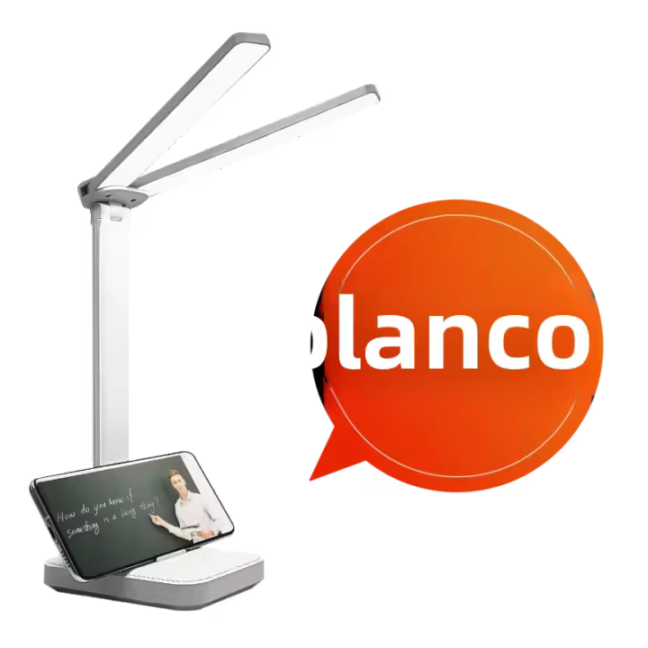 Lámpara De Escritorio Recargable Doble Cabeza Protección Para Los Ojos Plegable Para Estudio Dormitorio Lectura Oficina Con Luz LED Ajustable - 1