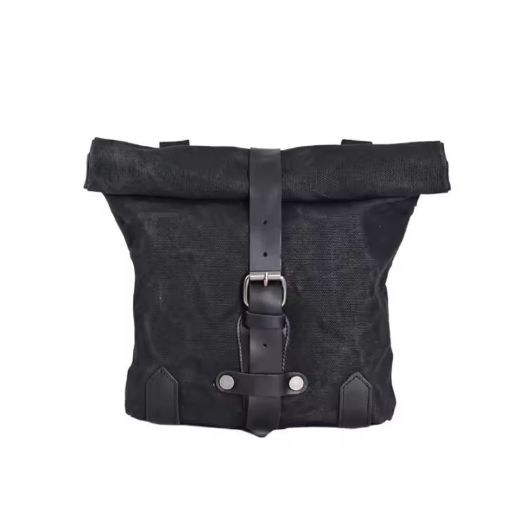 Bolsa De Motocicleta Impermeable De Lona Con Aceite Y Cera Vintage Mochila Cruzada Pequeña Para Almacenamiento Y Herramientas Delanteras De Coche Eléctrico - 1