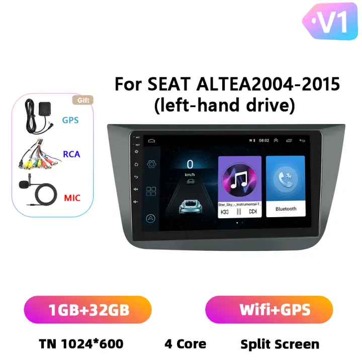 Podofo Radio de coche Android 2 Din para SEAT ALTEA 2004-2016 Carplay 8+128GB AI Voice WIFI+4G DSP GPS Navegación Multimedia Reproductor de Video - 1