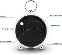 Reloj de escretorio con Pilas que no hace Tictac, Reloj despertador analógico, Reloj despertador retro para dormitorio - details 3