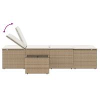 vidaXL Tumbonas con mesita 2 unidades ratán sintético Sillas de Exterior Ideal para jardín, playa, piscina, terraza Tumbona Piscina Tumbonas Playa Tumbonas Jardín Exterior - details 5
