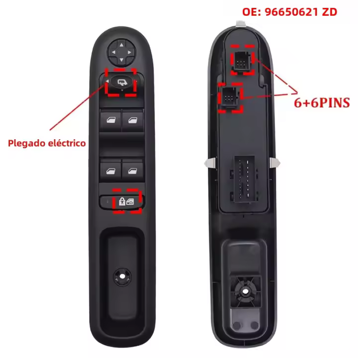 Interruptor De Ventana Delantero Izquierdo Para Peugeot 3008 5008 Wagon 2009-2016 96650621ZD 96650620ZD Material Plástico - 1