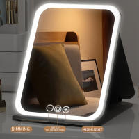Espejo De Maquillaje LED Dimmable En 3 Colores Con Pantalla Táctil Recargable Para Viajes Y Uso Doméstico Espejo Cosmético Plegable - details 3