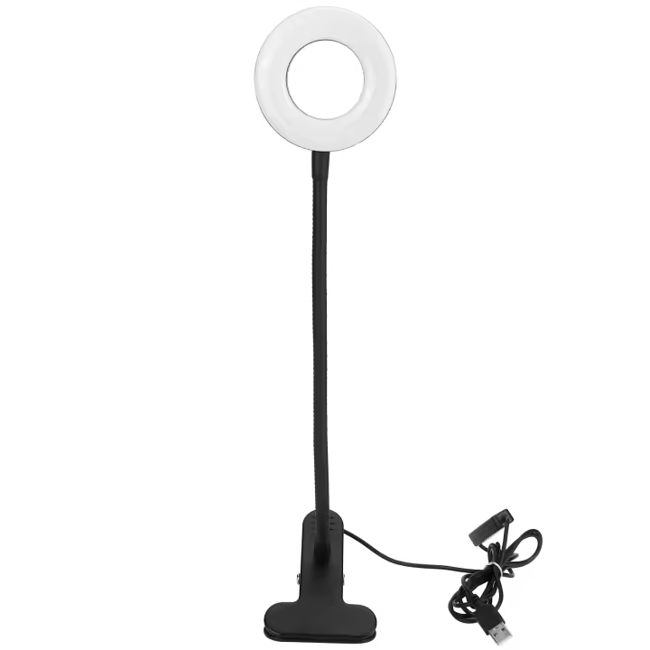 Lámpara de anillo para fotografía con luz LED regulable de 10 niveles y luz de relleno con clip USB de un solo cabezal de 3 colores - 1