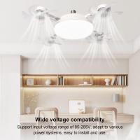 La última luz de ventilador de drones plegables de control remoto en 2025, ventilador + iluminación en uno, con control remoto, con luz de 3 colores, para garaje de cocina del dormitorio, compatible con enchufe de tornillo E26 / e27，Base regalada - details 2