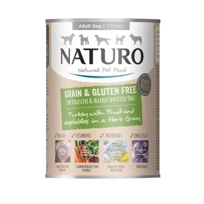 NATURO DOG LATA PAVO&VEGETALES 390G (12) - 1