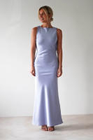 Vestido Largo Elegante Y Delgado De Verano Sin Mangas De Cuello Redondo Retro Para Vacaciones Estilo Casual Y Moda Color Sólido - details 26