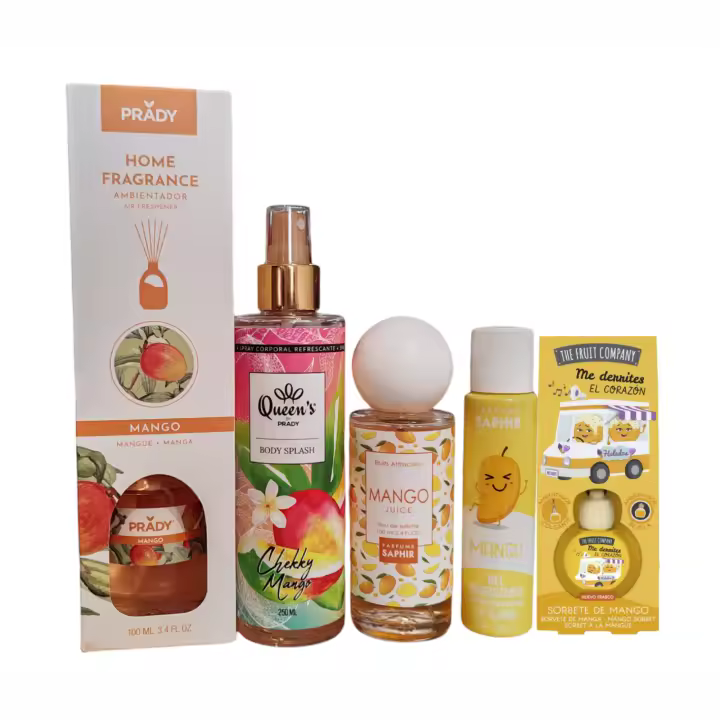 Pack Mango Productos de cosmética y hogar "The fruit company" "Tulipán negro" "Prady" "Saphir" - 1