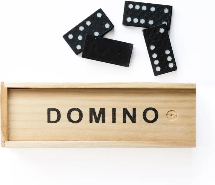 Juego de Dominó para Adultos - Dominó Negro con Bolsa de Transporte, 28 Piezas | Tren Mexicano clásico, dominó con Caja de Almacenamiento de Madera, Juguete de Juego Familiar. - 1