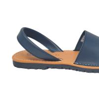 Sevillas Menorquinas Abarcas en Piel Mod. 778 - Colores Marino Cuero Blanco Negro Azulón - Unisex - España - Primavera Verano - Talón Abierto - Piso de Goma Antideslizante - details 1