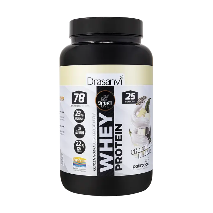 Drasanvi Whey Protein Concentrada Chocolate Blanco de 750 g Sport Live - 1