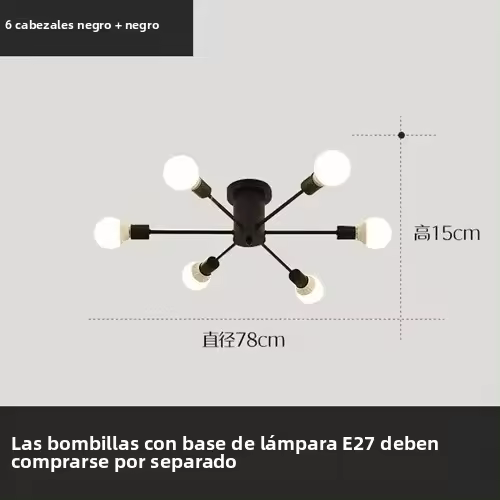 Lámpara De Techo Vintage Con Varios Candelabros E27 6/8/10 Cabezas Negro/Blanco/Oro Para Sala De Estar / Comedor Lámpara De Techo LED Vintage Self-Contained Metal Painted - 1