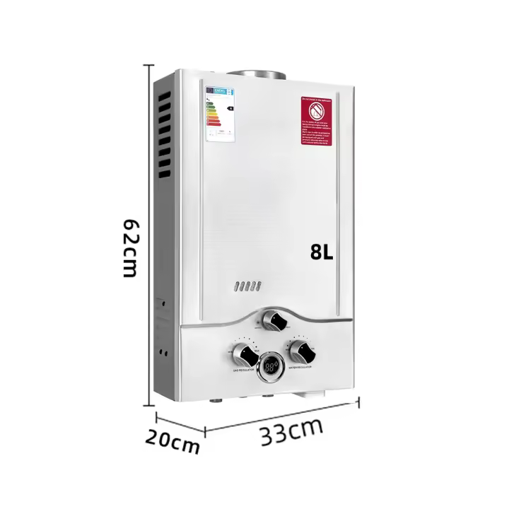 calentador de agua de Gas LPG, caldera de Gas propano sin depósito de acero inoxidable de 6L-18L, con Kit de ducha, electrodoméstico para acampar - 1