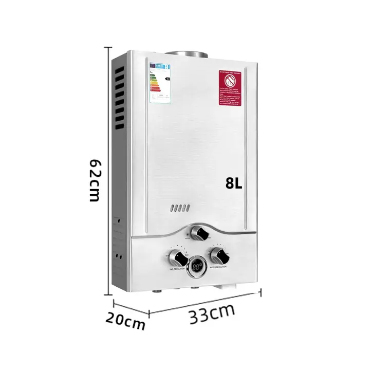 calentador de agua de Gas LPG, caldera de Gas propano sin depósito de acero inoxidable de 6L-18L, con Kit de ducha, electrodoméstico para acampar - 1