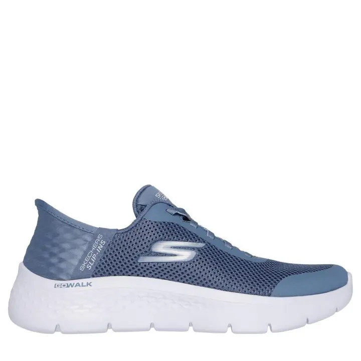 Cómoda  Deportiva mujer Skechers SLIP-INS GO WALK FLEX GRAND ENTRY azul. Diseño para calzar sin manos ComfortHeel Pillow™ . Plantilla amortiguadora Air Coled Memory Foam Altura Tacón bajo (1-3 cm) Referencia 124836-BLU - 1