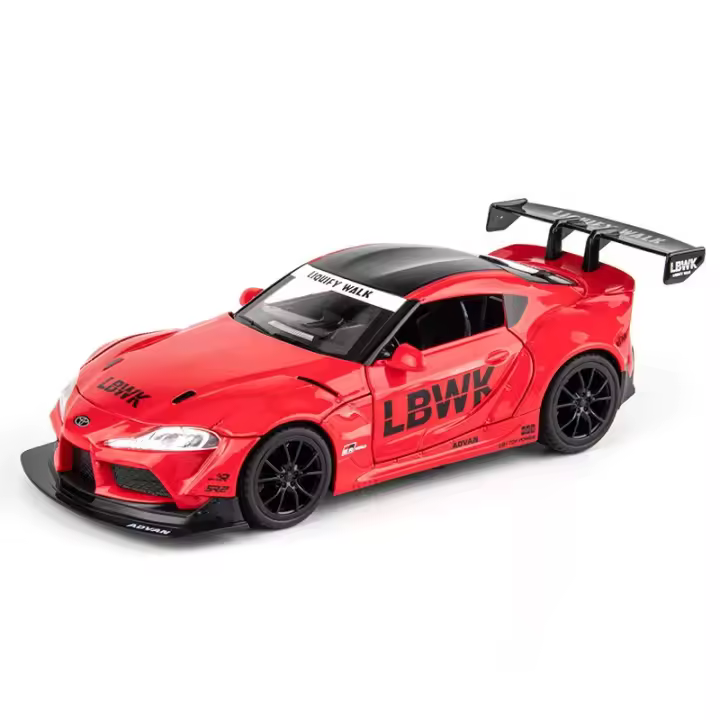 Coche De Acción Con Luz Y Sonido Supra De Aleación De Zinc Para Niños Modelo a Escala 1:22 Con Puertas Abiertas Coche Deportivo Regalo Para Cumpleaños - 1
