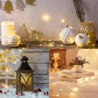 10 PCS Luces De Hilo De Hadas 2M 20LED En Plata Y Cobre Con Pilas Encendidas Para Decoraciones DIY De Boda Fiesta Navidad - details 1