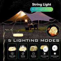 Luz De Cadena Recargable Para Camping 2 En 1 Con 8 Modos De Iluminación Luz De Cadena Portátil Para Exteriores Material ABS Fuente De Luz LED Tiempo De Iluminación 6h - details 2