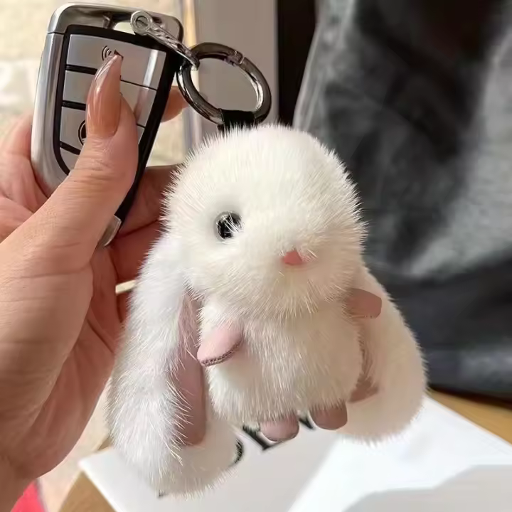 Juguete De Peluche Conejo Bunny Accesorio De Llavero De Peluche Suave Y Suave Regalo Para Mujeres Niñas Y Niños - 1