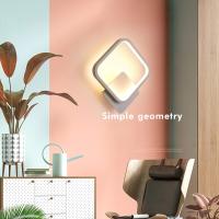 Aplique de pared interior LED lámpara de pared cuadrada 12W luz de pared moderna blanca cálida para pasillo dormitorio sala de estar escalera - details 0