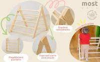 Triángulo Pikler  Escalera Montessori plegable de madera maciza sostenible artesanal para el aprendizaje de los peques 60 cm de altura regalo de cumpleaños o nacimiento para niños MOST DECO - details 0