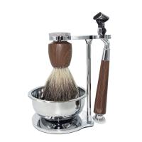 Kit De Afeitar iRAZOR Clásico Con Cepillo De Limpieza De Pelo De Badger Y Cuchilla De 3 Capas Mach 3 Para Hombres Herramientas De Barba Regalo Set De Cuidado Personal - details 4