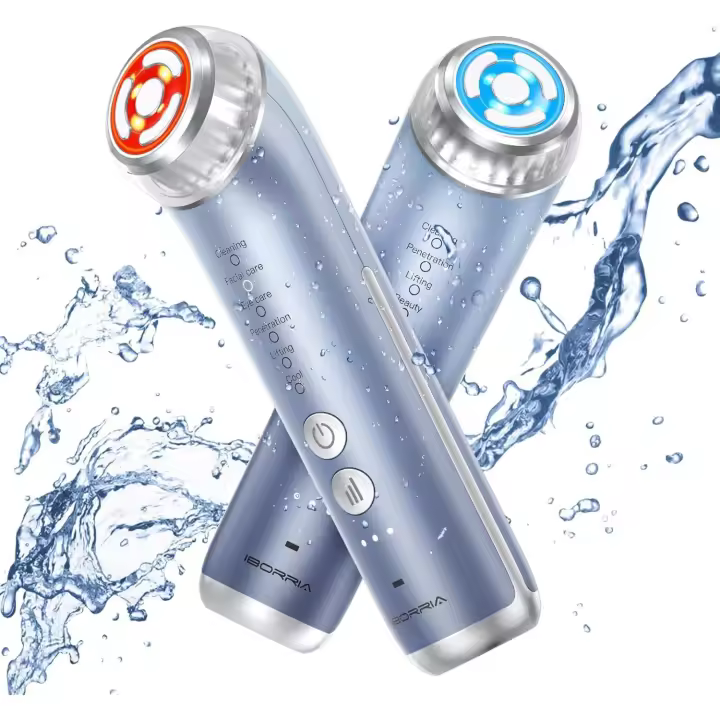 IBORRIA Aura2 Pro Radiofrecuencia Facial Multipolar 2MHz, Masajeador Facial Eléctrico con Microcorriente, Lifting y Rejuvenecimiento de la Piel, Cuidado Anti-Edad desde Casa (Azul) - 1