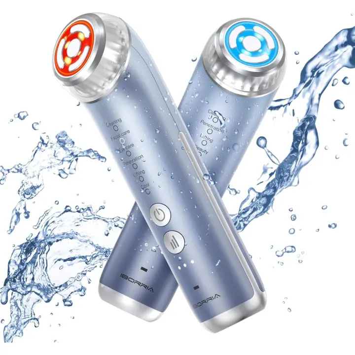 IBORRIA Aura2 Pro Radiofrecuencia Facial Multipolar 2MHz, Masajeador Facial Eléctrico con Microcorriente, Lifting y Rejuvenecimiento de la Piel, Cuidado Anti-Edad desde Casa (Azul) - 1