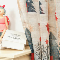 2PC Cortinas Navideñas Decorativas Para Sala De Estar Y Dormitorio Pantalla De Ventana Modernas De Poliéster Sin Cortina Doble - details 6
