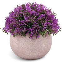 Flores Artificiales,Flor Falsa,Plantas de Flores Artificiales, Set de 4 Plantas Artificiales with Césped Verde en Macetas Grises, Plantas de Plástico Decorativas, oficinas y exteriores - details 7
