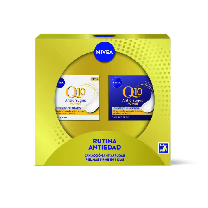 NIVEA Pack Q10 - Caja regalo con Crema de día FP15 y Crema de noche - Rutina antiedad - 1