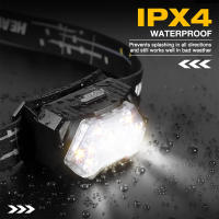 Lámpara Frontal LED De 9 Luces Recargable USB Con Sensor De Movimiento Luz Fuerte Para Pesca Camping Y Actividades Al Aire Libre Impermeable Con Tres Modos De Iluminación - details 6