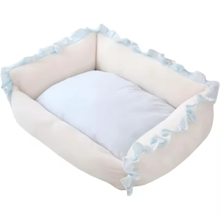 Cama Perros Desenfundable Cama Gatos Lavable, Cómodo y Suave de Felpa Cama Mascotas Cojín, Antiestres y Lavable Cama desfundable para Mascotas Gato Perro Medianos Pequeños Azul(50cm x 40 cm) - 1