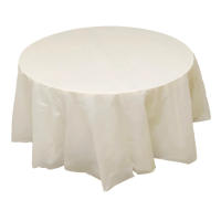 Mantel Redondo Blanco De Plástico Sin Costuras Elegante Sólido Para Fiesta Navidad Cumpleaños Boda Hotel Decoración Tamaño 213CM - details 10