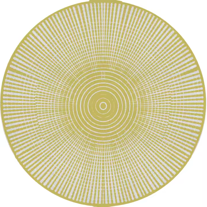 VINILIKO, Alfombra interior/exterior PVC Hanoi yellow redonda, imitación textura natural - 1