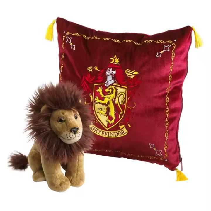 Peluche pack the noble collection harry potter leon mascota gryffindor + cojin gryffindor - 1