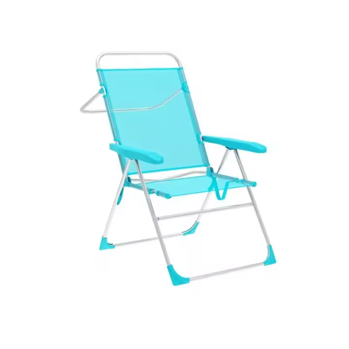 Marbueno Silla Plegable 5 Posiciones Aluminio Aguamarina Playa y Piscina 59X61X97 cm 10310 - 1