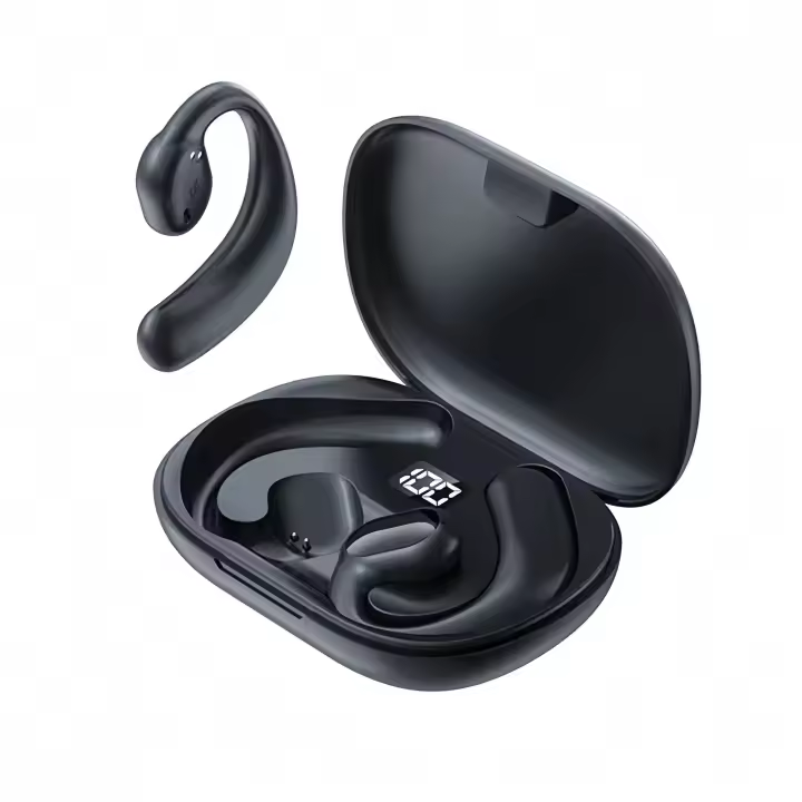 Auricular Bluetooth con audio espacial 3D con aplicación, auriculares inalámbricos deportivos OWS intrauditivos Bluetooth 5.4, cancelación de ruido ENC, tiempo de reproducción de 22H - 1