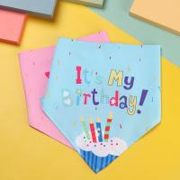 Conjunto De 2 Piezas De Accesorios Para Mascotas: Sombrero Y Pañuelo Triangular Con Diseño De Lentejuelas Para Gatos Y Perros Color Azul Rosa Tamaño Ajustable Para Celebraciones De Cumpleaños - details 0